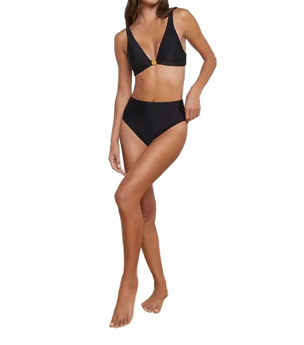 NEW L'AGENCE vanessa grommet high waist bikini bottom in black